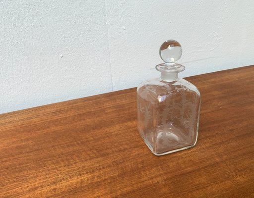 Vintage Danish Glass Bottle With Engraving-UAH-1209538