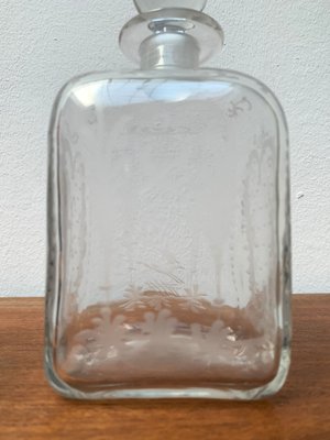 Vintage Danish Glass Bottle With Engraving-UAH-1209538