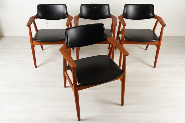 Vintage Danish GM11 Armchairs in Teak by Svend Aage Eriksen, 1960s, Set of 4-WIX-1210375