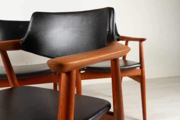 Vintage Danish GM11 Armchairs in Teak by Svend Aage Eriksen, 1960s, Set of 4-WIX-1210375