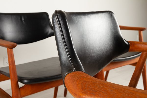 Vintage Danish GM11 Armchairs in Teak by Svend Aage Eriksen, 1960s, Set of 4-WIX-1210375