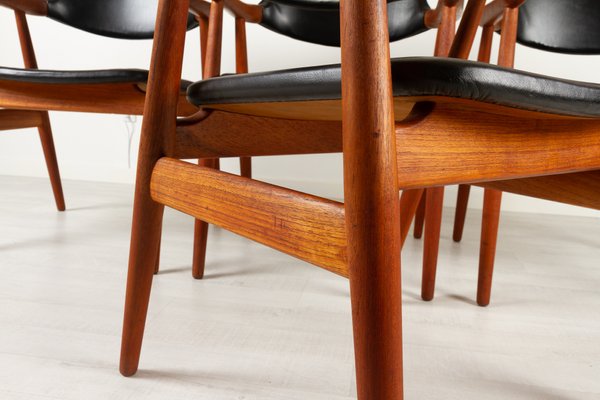 Vintage Danish GM11 Armchairs in Teak by Svend Aage Eriksen, 1960s, Set of 4-WIX-1210375