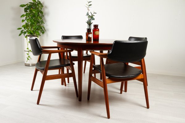 Vintage Danish GM11 Armchairs in Teak by Svend Aage Eriksen, 1960s, Set of 4-WIX-1210375