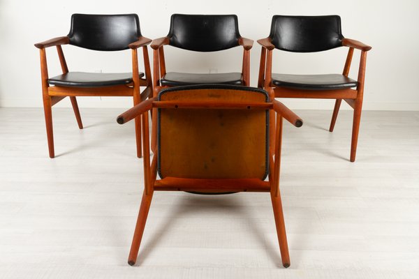 Vintage Danish GM11 Armchairs in Teak by Svend Aage Eriksen, 1960s, Set of 4-WIX-1210375