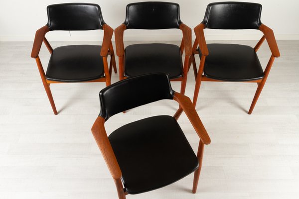 Vintage Danish GM11 Armchairs in Teak by Svend Aage Eriksen, 1960s, Set of 4-WIX-1210375