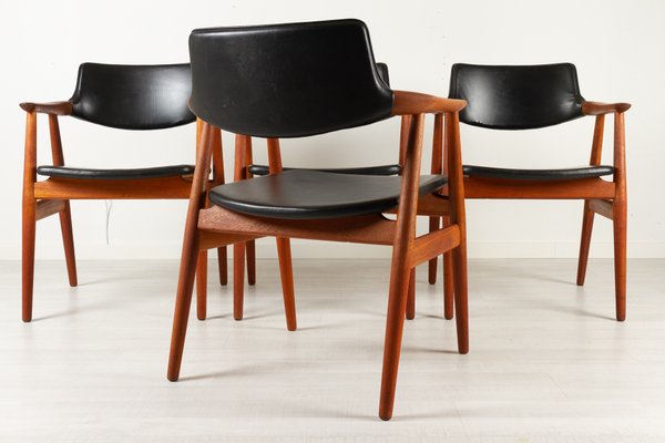 Vintage Danish GM11 Armchairs in Teak by Svend Aage Eriksen, 1960s, Set of 4-WIX-1210375