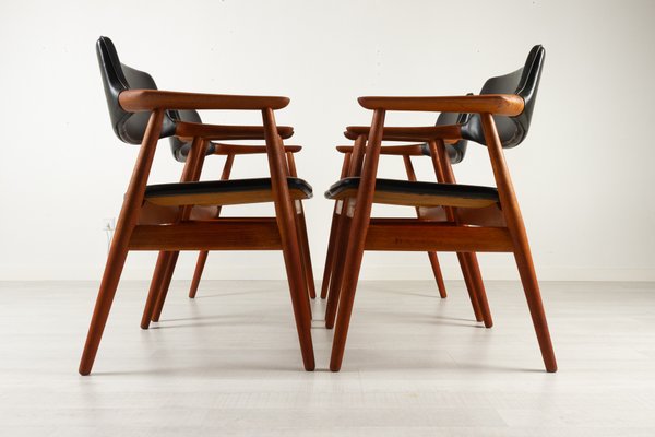 Vintage Danish GM11 Armchairs in Teak by Svend Aage Eriksen, 1960s, Set of 4-WIX-1210375