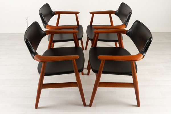 Vintage Danish GM11 Armchairs in Teak by Svend Aage Eriksen, 1960s, Set of 4-WIX-1210375