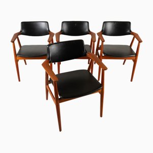 Vintage Danish GM11 Armchairs in Teak by Svend Aage Eriksen, 1960s, Set of 4-WIX-1210375