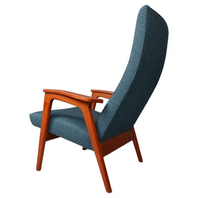 Vintage Danish Highback Armchair in Teak and Wool, 1960s-DT-2026244