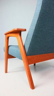 Vintage Danish Highback Armchair in Teak and Wool, 1960s-DT-2026244