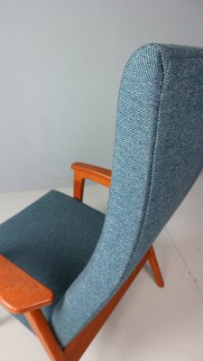 Vintage Danish Highback Armchair in Teak and Wool, 1960s-DT-2026244