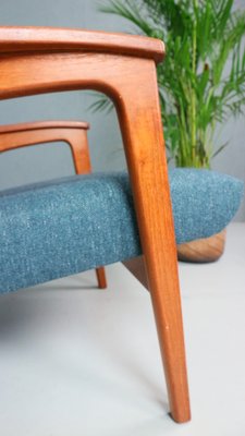 Vintage Danish Highback Armchair in Teak and Wool, 1960s-DT-2026244