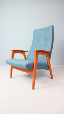 Vintage Danish Highback Armchair in Teak and Wool, 1960s-DT-2026244