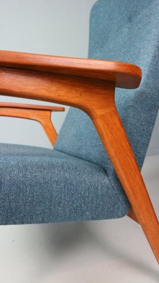 Vintage Danish Highback Armchair in Teak and Wool, 1960s-DT-2026244