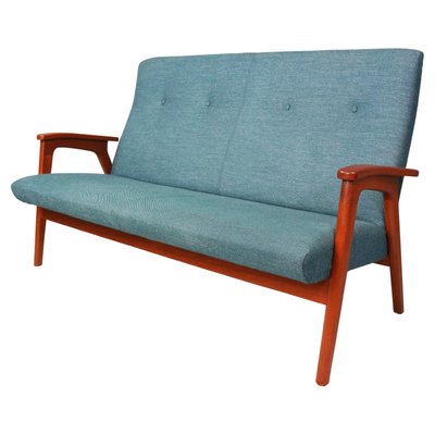 Vintage Danish Highback Sofa in Teak and Wool, 1960s-DT-2026243