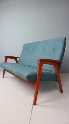 Vintage Danish Highback Sofa in Teak and Wool, 1960s-DT-2026243