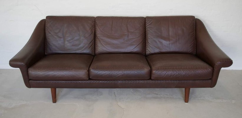 Vintage Danish Leather Sofa by Aage Christiansen, 1970-UAY-1812029