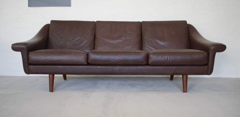 Vintage Danish Leather Sofa by Aage Christiansen, 1970-UAY-1812029