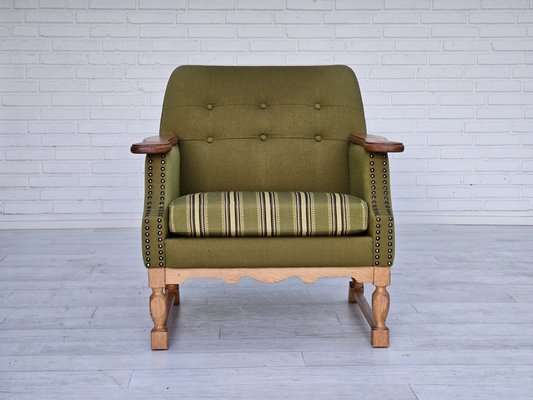 Vintage Danish Lounge Chair in Wool and Oak, 1970s-TMW-1804353