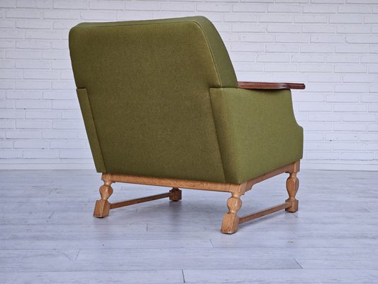 Vintage Danish Lounge Chair in Wool and Oak, 1970s-TMW-1804353