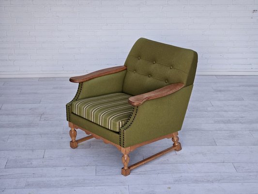 Vintage Danish Lounge Chair in Wool and Oak, 1970s-TMW-1804353