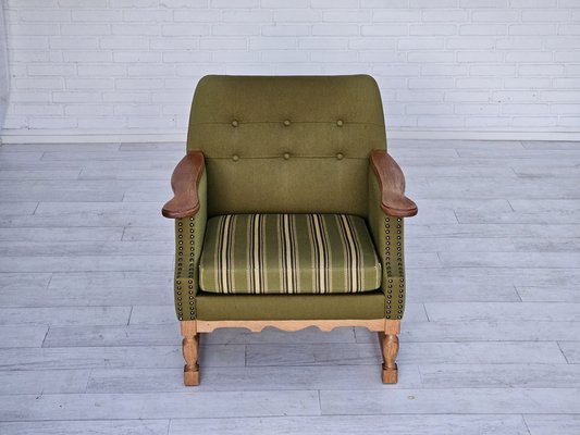 Vintage Danish Lounge Chair in Wool and Oak, 1970s-TMW-1804353