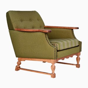 Vintage Danish Lounge Chair in Wool and Oak, 1970s-TMW-1804353