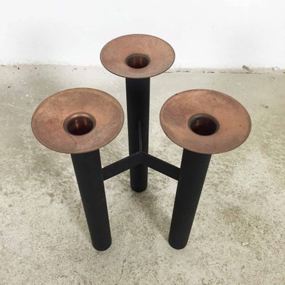 Vintage Danish Metal Brass Tripod Candleholder-QZ-1052880