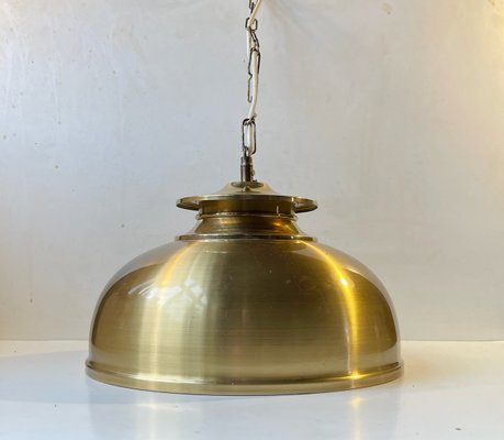 Vintage Danish Nautical Hanging Lamp in Brass, 1970s-LCR-1215577