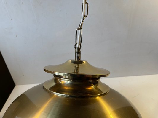 Vintage Danish Nautical Hanging Lamp in Brass, 1970s-LCR-1215577