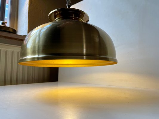 Vintage Danish Nautical Hanging Lamp in Brass, 1970s-LCR-1215577