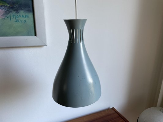 Vintage Danish Retro Pigeon Blue Pendant Lamp, 1960s-WSA-936820