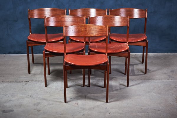 Vintage Danish Rosewood Dining Chairs by Erik Buch, 1960s, Set of 6-ZGQ-575169