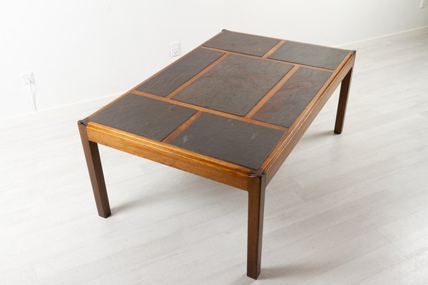 Vintage Danish Slate Coffee Table by Svend Langkilde, 1970s-WIX-1320340