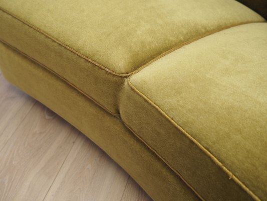 Vintage Danish Sofa in Green Velour, 1960s-VND-2034646