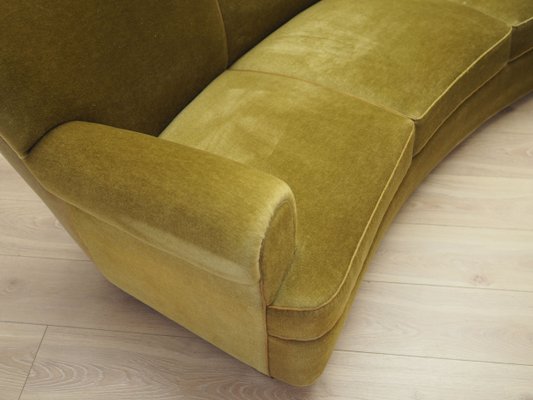 Vintage Danish Sofa in Green Velour, 1960s-VND-2034646