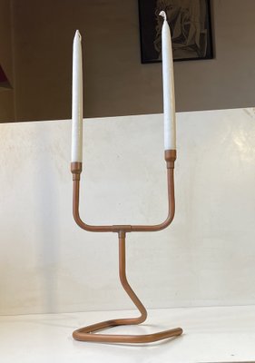 Vintage Danish Steampunk Candleholder in Copper Pipe, 1970s-LCR-1785754