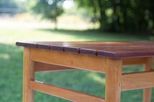 Vintage Danish Teak and Beech Side Table, 1950s-WIX-1397487