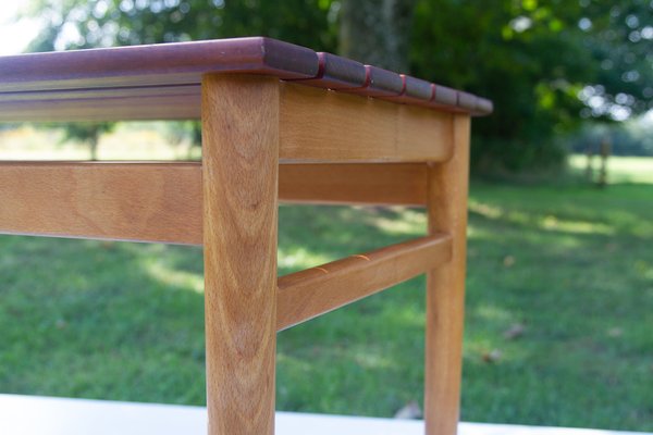 Vintage Danish Teak and Beech Side Table, 1950s-WIX-1397487