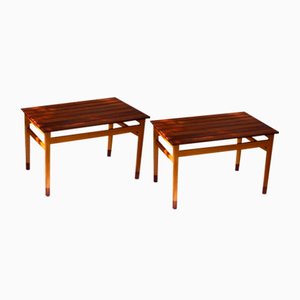 Vintage Danish Teak and Beech Side Tables 1950s, Set of 2-WIX-1397488