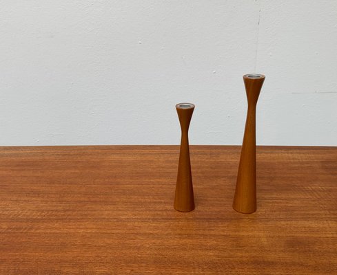 Vintage Danish Teak Candleholders, Set of 2-UAH-984540