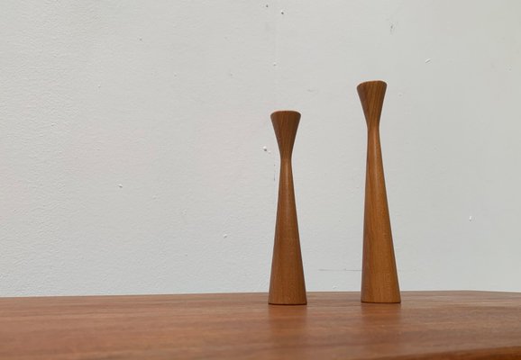 Vintage Danish Teak Candleholders, Set of 2-UAH-984540