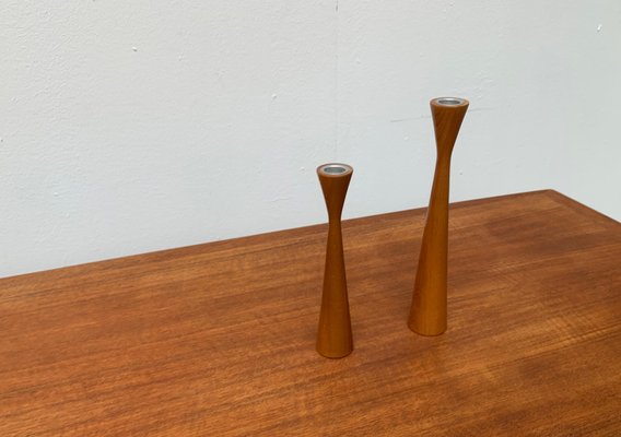 Vintage Danish Teak Candleholders, Set of 2-UAH-984540