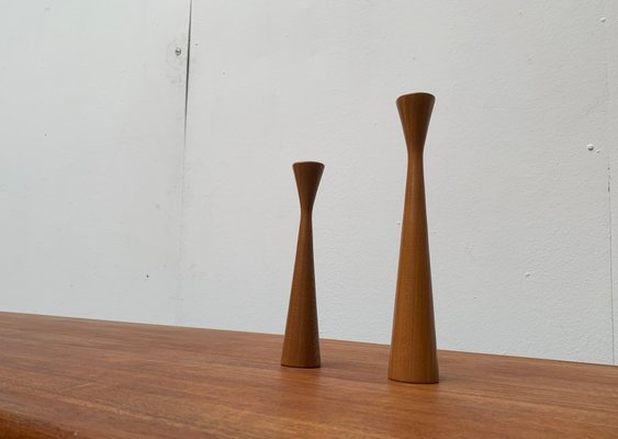 Vintage Danish Teak Candleholders, Set of 2-UAH-984540