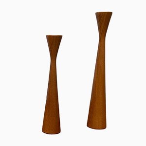 Vintage Danish Teak Candleholders, Set of 2-UAH-984540