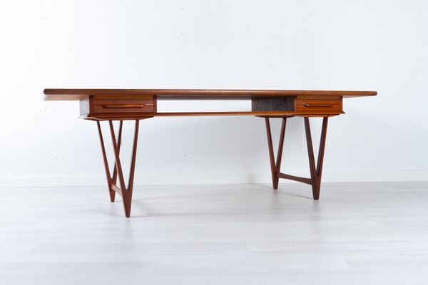 Vintage Danish Teak Coffee Table by E.W. Bach, 1960s-WIX-1109332