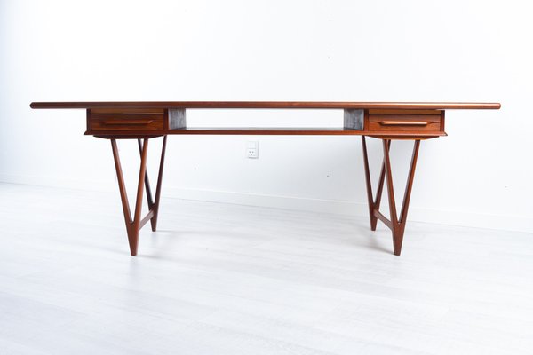 Vintage Danish Teak Coffee Table by E.W. Bach, 1960s-WIX-1109332