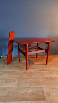 Vintage Danish Teak Coffee Table with Lower Pull Out Shelf, 1970s-KK-2027996