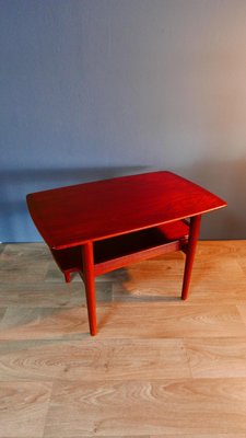 Vintage Danish Teak Coffee Table with Lower Pull Out Shelf, 1970s-KK-2027996